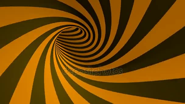 Hipnótico laranja espiral túnel sem costura looping — Vídeo de Stock