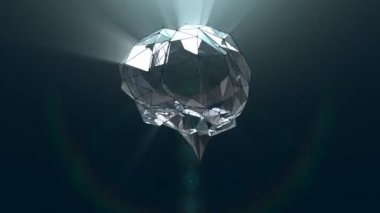 Soyut kristal cam beyin