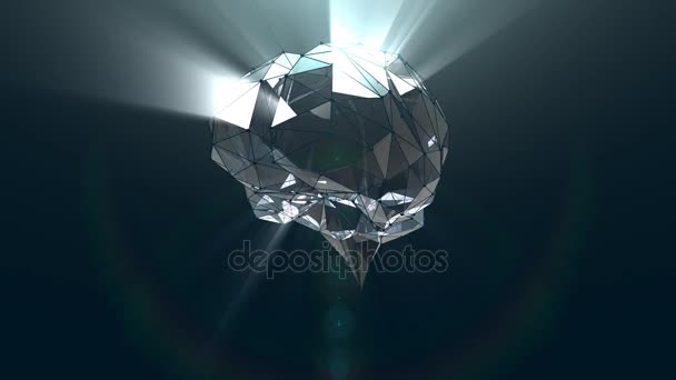 Cerveau abstrait en verre de cristal 