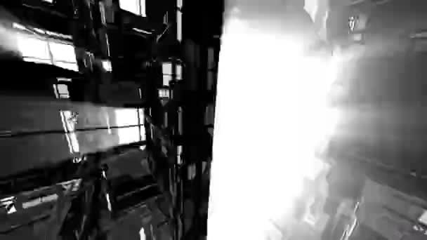 4 k abstracte zwart en wit 3d vorm Vj animatie — Stockvideo