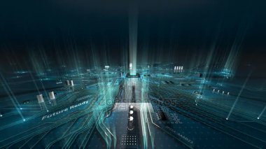 Soyut anakart devre üzerinde elektron taşıma