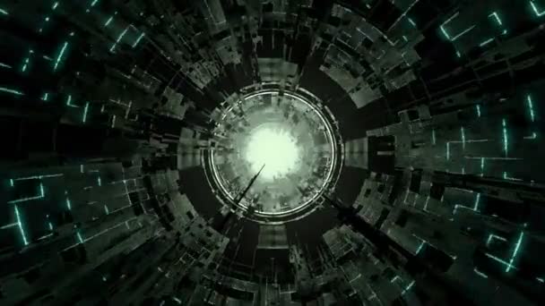 Футуристический тоннель научной фантастики — стоковое видео