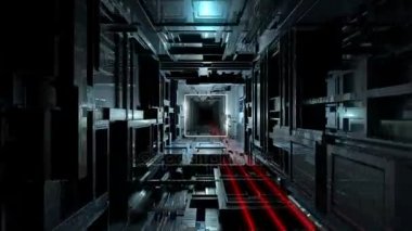 VJ içinde futuristik yüksek teknoloji tünel