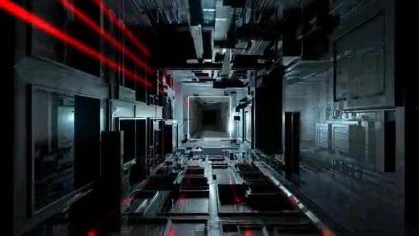 Vj im futuristischen Hi-Tech-Tunnel — Stockvideo