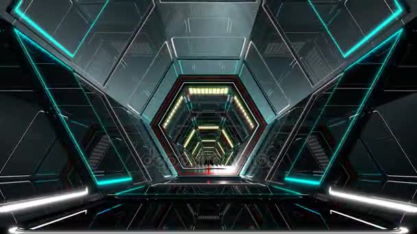 Túnel hexagonal VJ — Vídeos de Stock