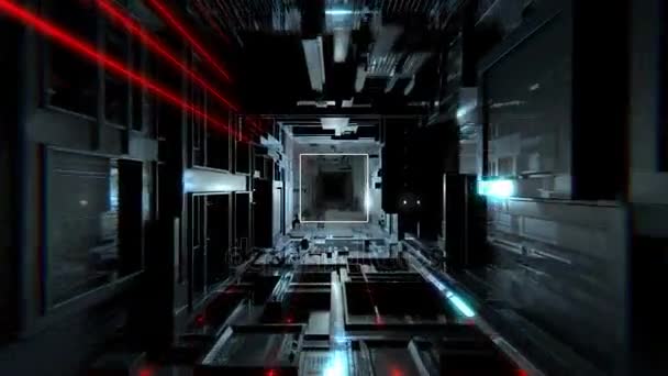 VJ Futuristic Dark Tunnel — Stock Video