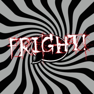 Çizgili güneş siyah-gri arka plan üzerinde ifadeler korku konuşma kabarcıklar