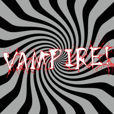 Vampir çizgili güneş siyah-gri arka plan üzerinde ifadeler