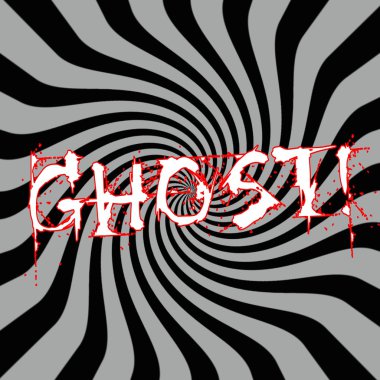 Çizgili güneş siyah-gri arka plan açıklamalarıyla hayalet