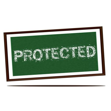 Yeşil ahşap arka plan beyaz açıklamalarıyla korumalı