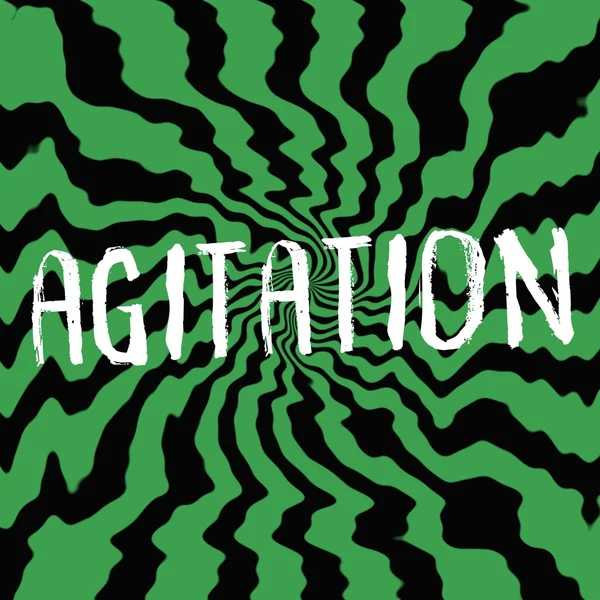 Agitation wording on Striped sun black-green background — Stock Photo, Image