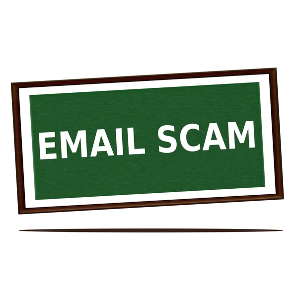 Email scam white wording on Green wood background — Stock Photo, Image