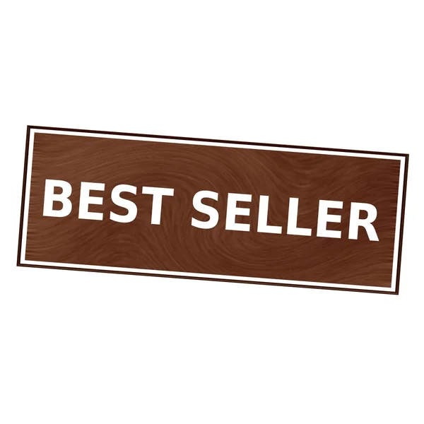Best seller white wording em Brown fundo de madeira — Fotografia de Stock