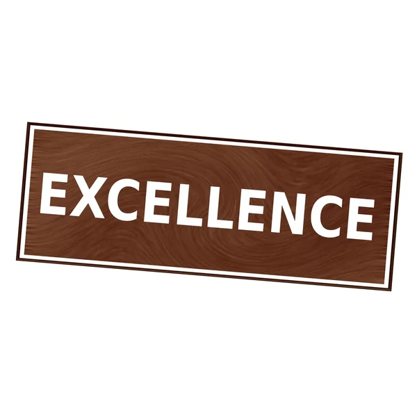 Excellence white wording on Brown wood background — Stock Photo, Image