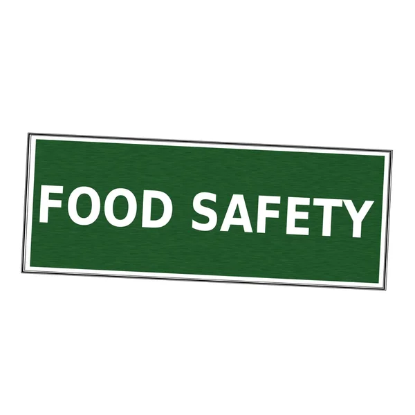 Mat säkerhet vit formulering på bildramen grön bakgrund — Stockfoto