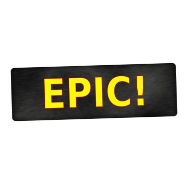 Siyah ahşap arka plan epik sarı açıklamalarıyla