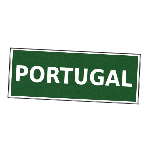 PORTUGAL branco redação no quadro de imagem Verde fundo — Fotografia de Stock