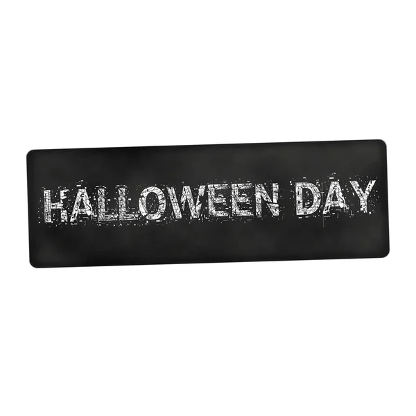 Halloween den bílý text na černém pozadí — Stock fotografie