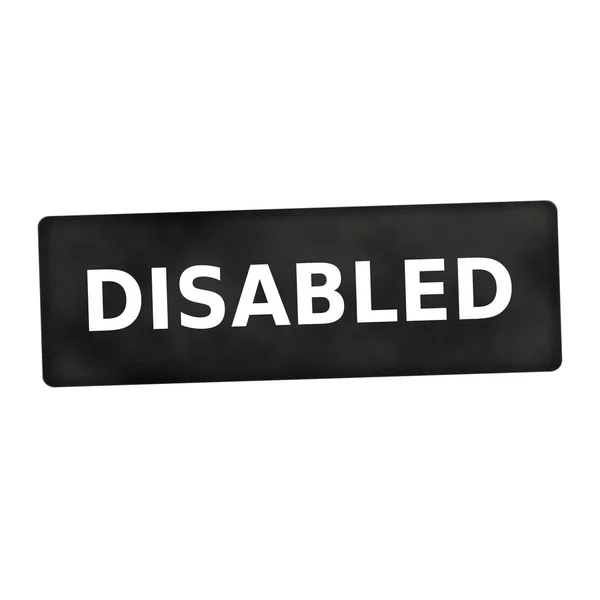 Disabled white wording on black background — Stock Photo, Image