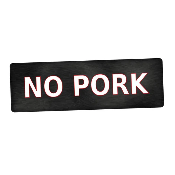 No pork white wording on black wood background — Stock Photo, Image