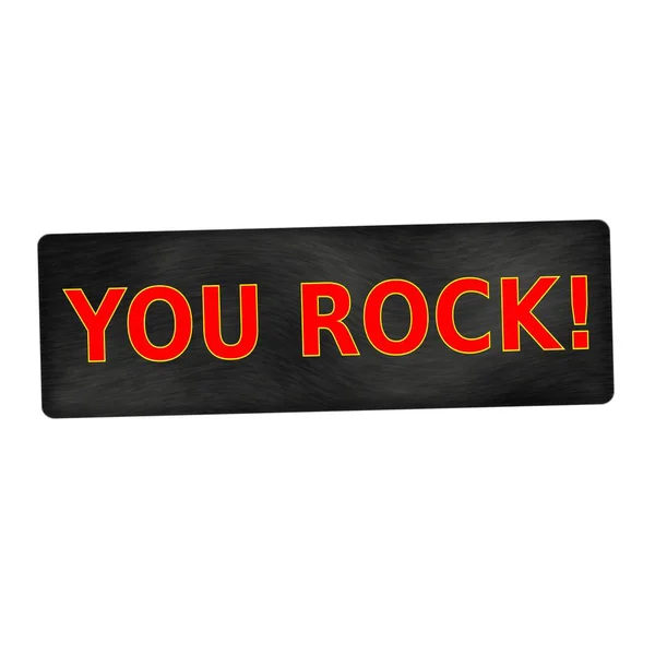 You ROCK dicitura rossa su fondo in legno nero — Foto Stock