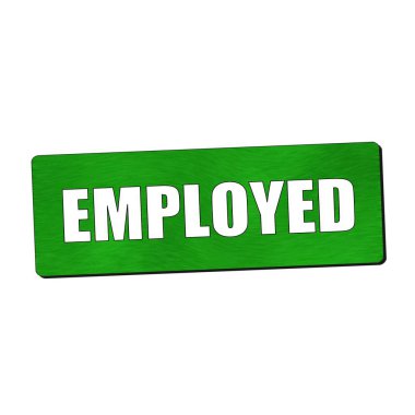 Yeşil ahşap arka plan beyaz açıklamalarıyla istihdam