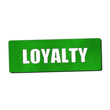 Sadakat beyaz açıklamalarıyla yeşil ahşap arka plan