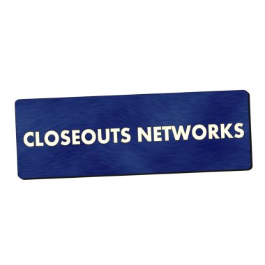 closeouts ağlar beyaz açıklamalarıyla mavi ahşap arka plan