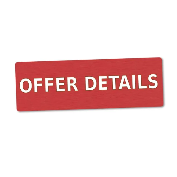 Offer details white wording on red wood background — Stock Photo, Image