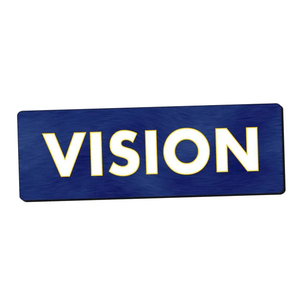 Vision vit text på blå trä bakgrund — Stockfoto