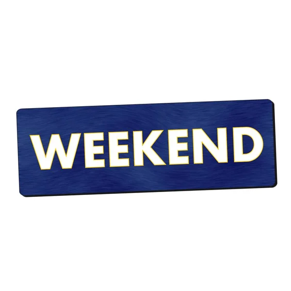 Weekend white wording on blue wood background — Stock Photo, Image