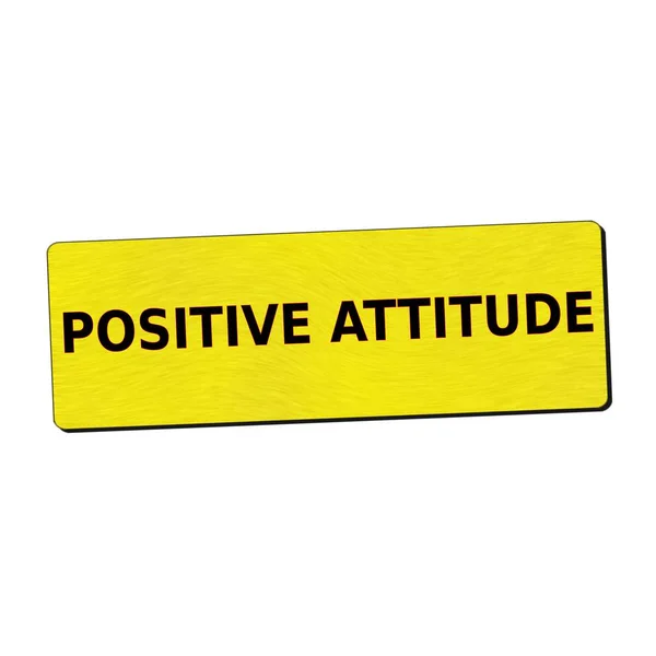 Positiv attityd svart text på gul trä bakgrund — Stockfoto