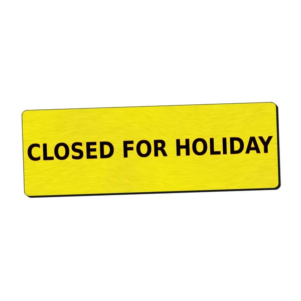 Closed for holiday black wording on yellow wood background — Stock Photo, Image