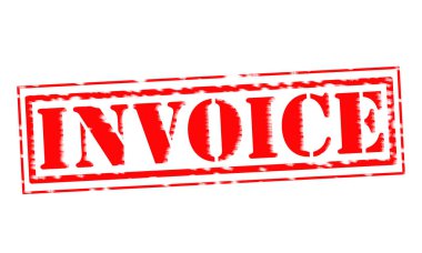 Fatura kırmızı damga metni beyaz kağıt üzerinde