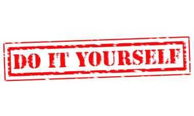 O kendini kırmızı damga metni beyaz kağıt üzerinde yapmak