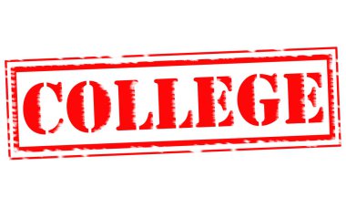 Kolej kırmızı damga metni beyaz kağıt üzerinde