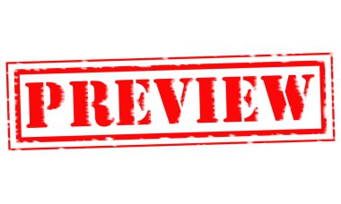 Önizleme kırmızı damga metni beyaz kağıt üzerinde