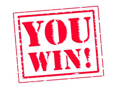 Sen kazanmak kırmızı damga metni beyaz kağıt üzerinde