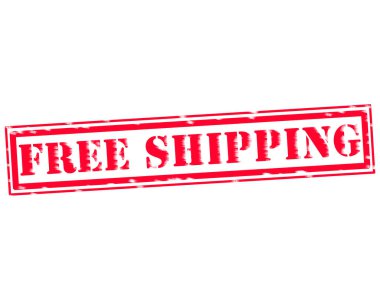 Ücretsiz nakliye kırmızı damga metni beyaz kağıt üzerinde