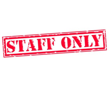 Personel sadece kırmızı damga metni beyaz kağıt üzerinde