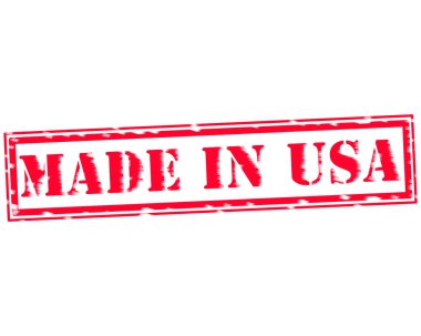 Yapılan içinde ABD kırmızı damga metni beyaz kağıt üzerinde