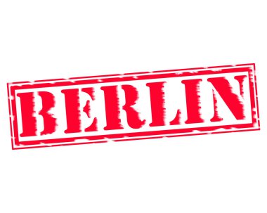 Berlin kırmızı damga metni beyaz kağıt üzerinde