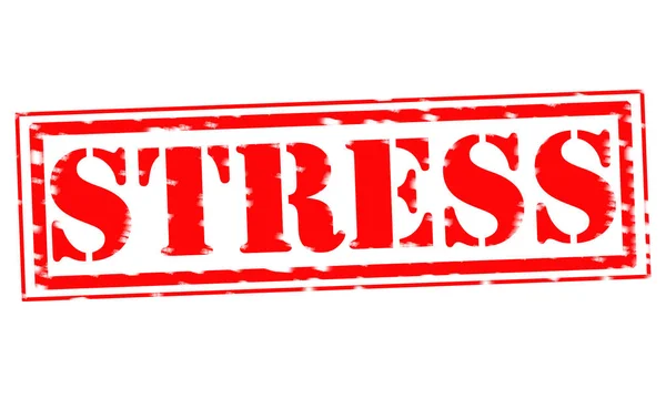 STRESS Red Stamp Text on white backgroud — Stock Photo, Image