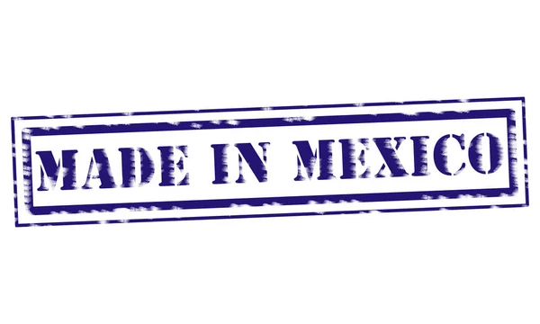 HECHO EN MÉXICO azul Sello Texto sobre fondo blanco — Foto de Stock