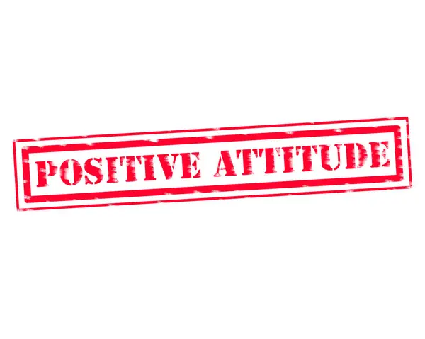 Positieve houding rode stempel tekst op witte achtergrondgeluid — Stockfoto