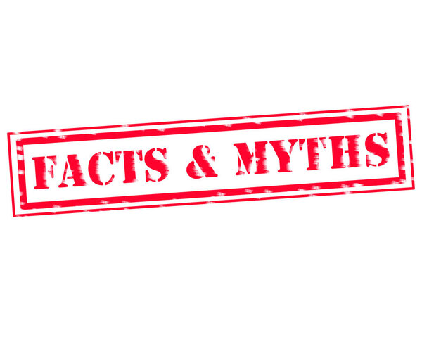 FACTS & MYTHS RED Stamp Text on white backgroud