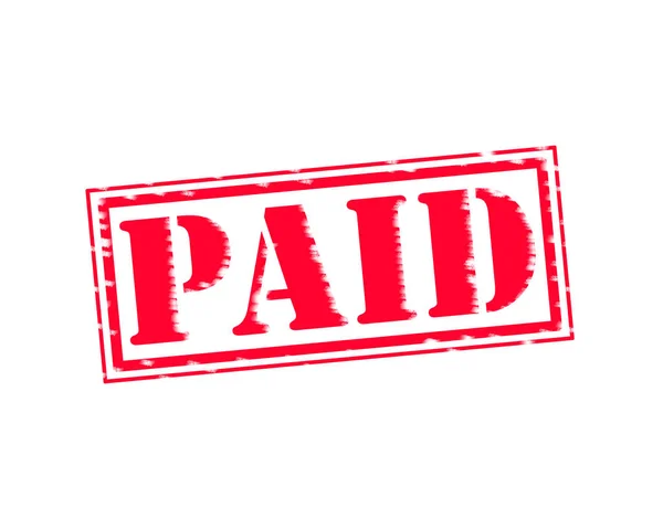 Bezahlter roter Stempeltext auf weißem Hintergrund — Stockfoto