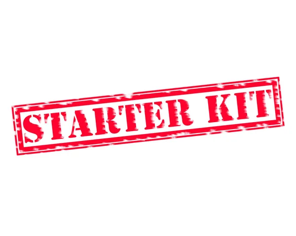 STARTER KIT RED Stamp Текст на білому фоні — стокове фото