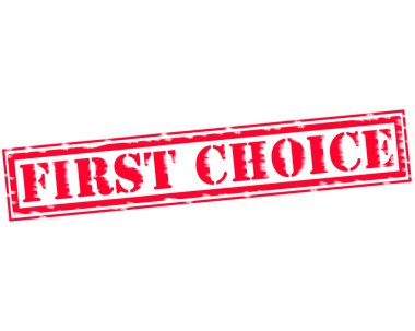 İlk seçim kırmızı damga metni beyaz kağıt üzerinde