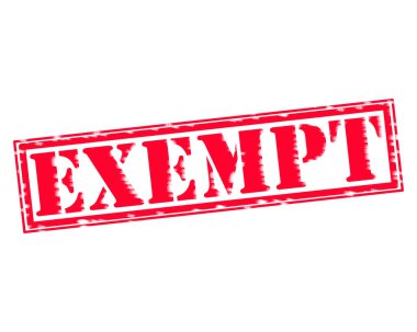 Muafiyet kırmızı damga metni beyaz kağıt üzerinde